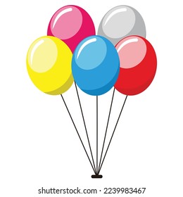 Colorful balloons on white background illustration