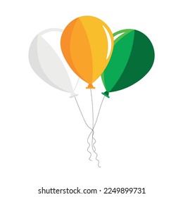 Colorful balloons on white background. St. Patrick's Day celebra