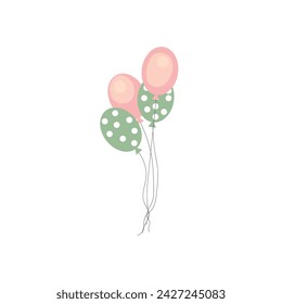 Colorful balloons on white background