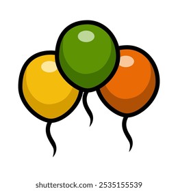 Colorful balloons on white background