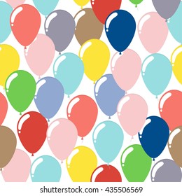 Colorful balloons on white background, Seamless pattern can be used for wallpaper, pattern fills, web page background