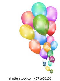 Colorful Balloons on White Background. vector