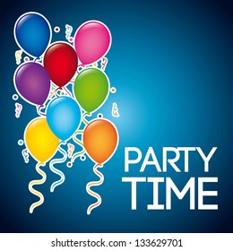 colorful balloons over blue background.vector illustration