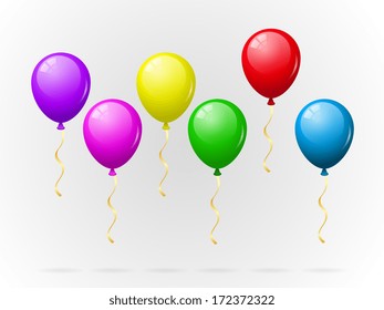 Colorful balloons pack for decoration vector illustration