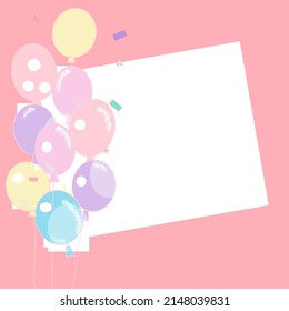 colorful balloons and the paper at the party.