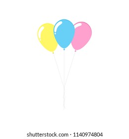 Colorful balloons for party, Flat color