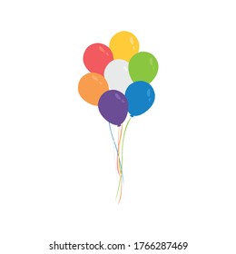 Colorful Balloons, Rainbow Balloons, Pride, LGBT Birthday Party Decor, Party Balloons, Celebration Decor Vector Illustration Background