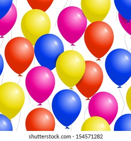 Colorful balloons seamless party pattern