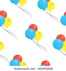 colorful  balloons seamless pattern for background on white background