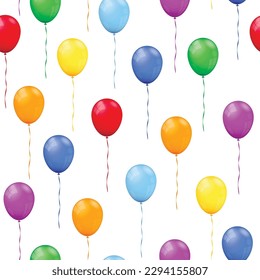 Colorful balloons seamless vector pattern