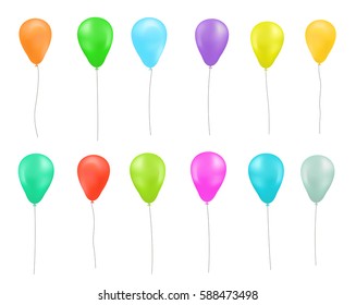 Colorful balloons. Set.