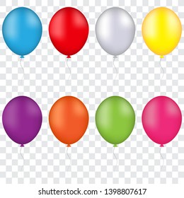 Colorful balloons set, vector illustration.