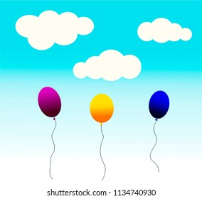colorful balloons in the sky