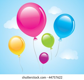 Colorful balloons in the sky