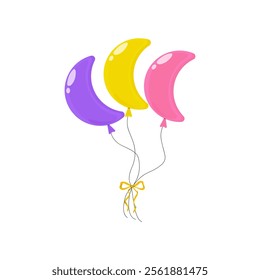 Colorful balloons tied together, perfect for celebrations and parties