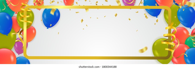 Colorful Balloons with use to present section label Discounts SALE and celebration party banner