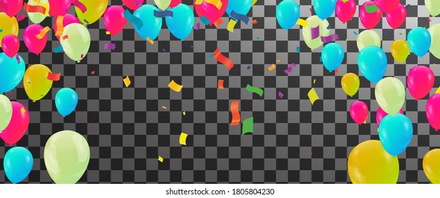 Colorful Balloons with use to present section label Discounts SALE and celebration party banner