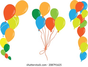 colorful balloons. Vector. 