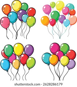 Colorful Balloons Vector Design for Celebrations and Joyful Festive Decorations