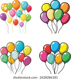 Colorful Balloons Vector Design for Celebrations and Joyful Festive Decorations