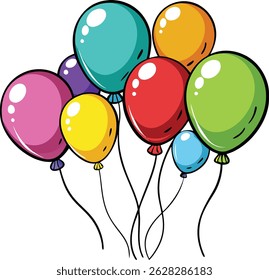 Colorful Balloons Vector Design for Celebrations and Joyful Festive Decorations