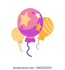 Colorful balloons vector element. Vector illustration for invitation card template