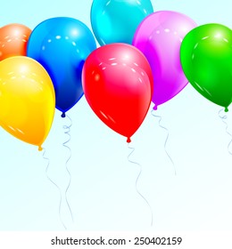 Colorful balloons. Vector illustration for congratulatory cards.
