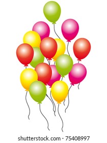 Colorful balloons. Vector and isolated.