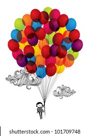 colorful balloons vector/illustration