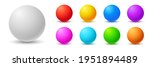 Colorful balls. 3d ball. Set of  glossy spheres and balls on a white background with a shadow. Vector illustration