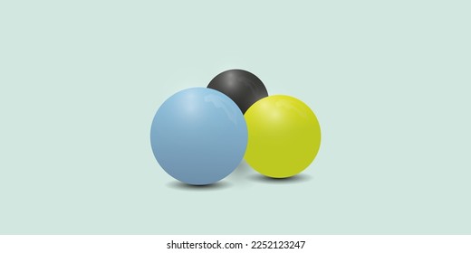 Farbige Bälle. 3D-Ball. Satz glänzender Kugeln und Kugeln auf weißem Hintergrund mit Schatten. Vektorgrafik
