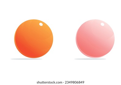Bolas de colores. 3.ª pelota. Dos bolas de colores sobre un fondo blanco con una sombra. Ilustración del vector