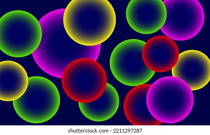 Colorful balls abstract glowing background