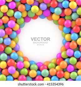 Colorful balls background with place for your content. Vector background made with gradient meshes. Pattern design for banner, poster, flyer, card, postcard, cover, brochure.