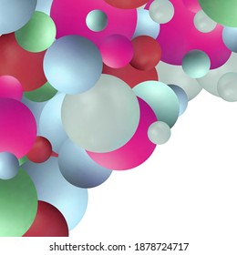 Colorful balls background. Vector background made with gradient meshes. Background design for banner, poster, flyer, card, postcard, cover, brochure.