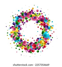 Colorful balls background. Vector background made with gradient meshes. Background design for banner, poster, flyer, card, postcard, cover, brochure.