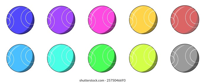 Colorful balls. Beautiful colored baseball ball isolated on white background. vector illustration of a ball for children to play