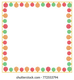 Colorful Balls boder for Christmas Cards
