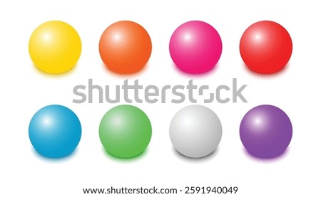 Colorful balls. glossy 3d sphere balls. bright clolors 3D ball set. pastel balls colorful realistic collection