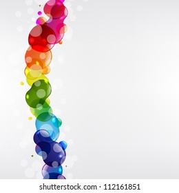 Colorful Balls With Grey Background, Vector Illustration