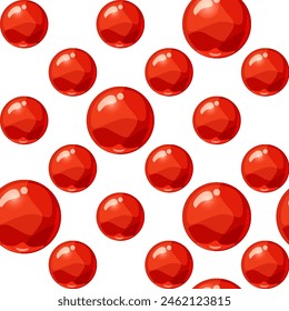 Colorful balls red seamless pattern