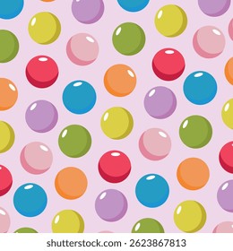 bolas de colores sin patrón, dulce vibrante piruletas patrón de repetición, Esferas de verano sin fisuras Repetición