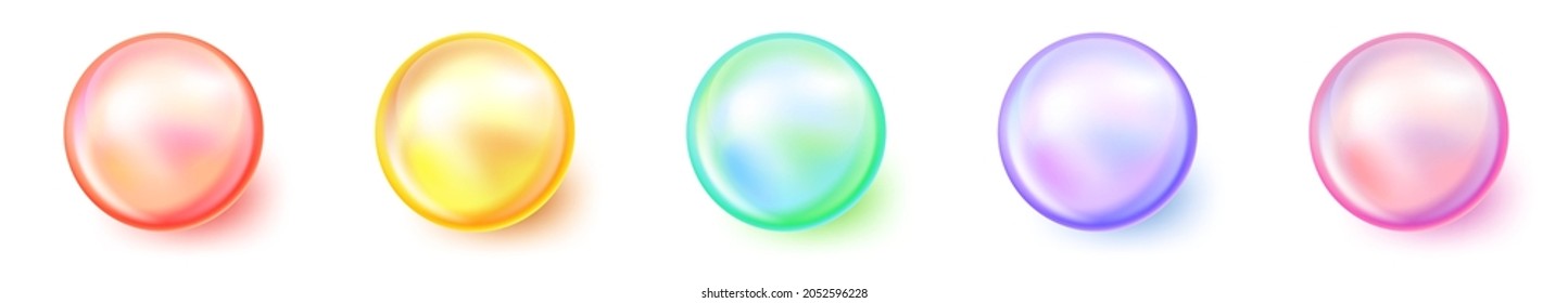 Colorful balls. Set of glossy balls with shadows. Vector illustration. Abstract balls