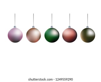 Colorful balls. Set of isolated realistic decorations. Vector illustration10