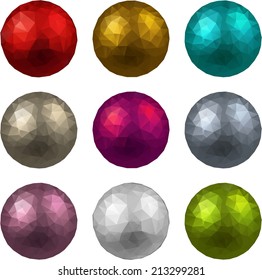 Colorful balls. Set of textured realistic decorations. Vector illustration.  