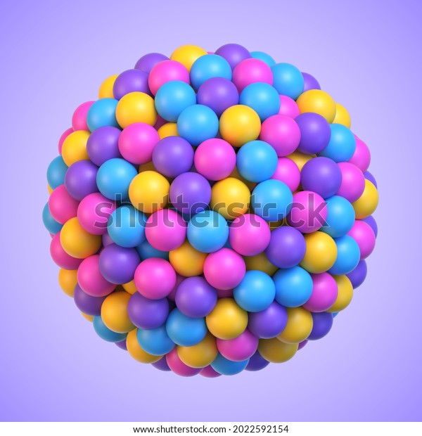 Colorful Balls Shape Sphere Many Multicolored Stock Vector (Royalty