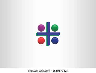 Plantilla de diseño vectorial de bolas coloridas