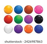 Colorful balls vector illustration set, colorful dragee chocolates,	
