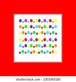 Colorful Baloon Pattern Design Frame Background