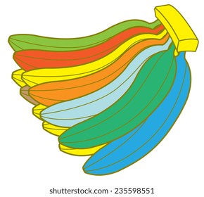 Colorful Bananas Bunch